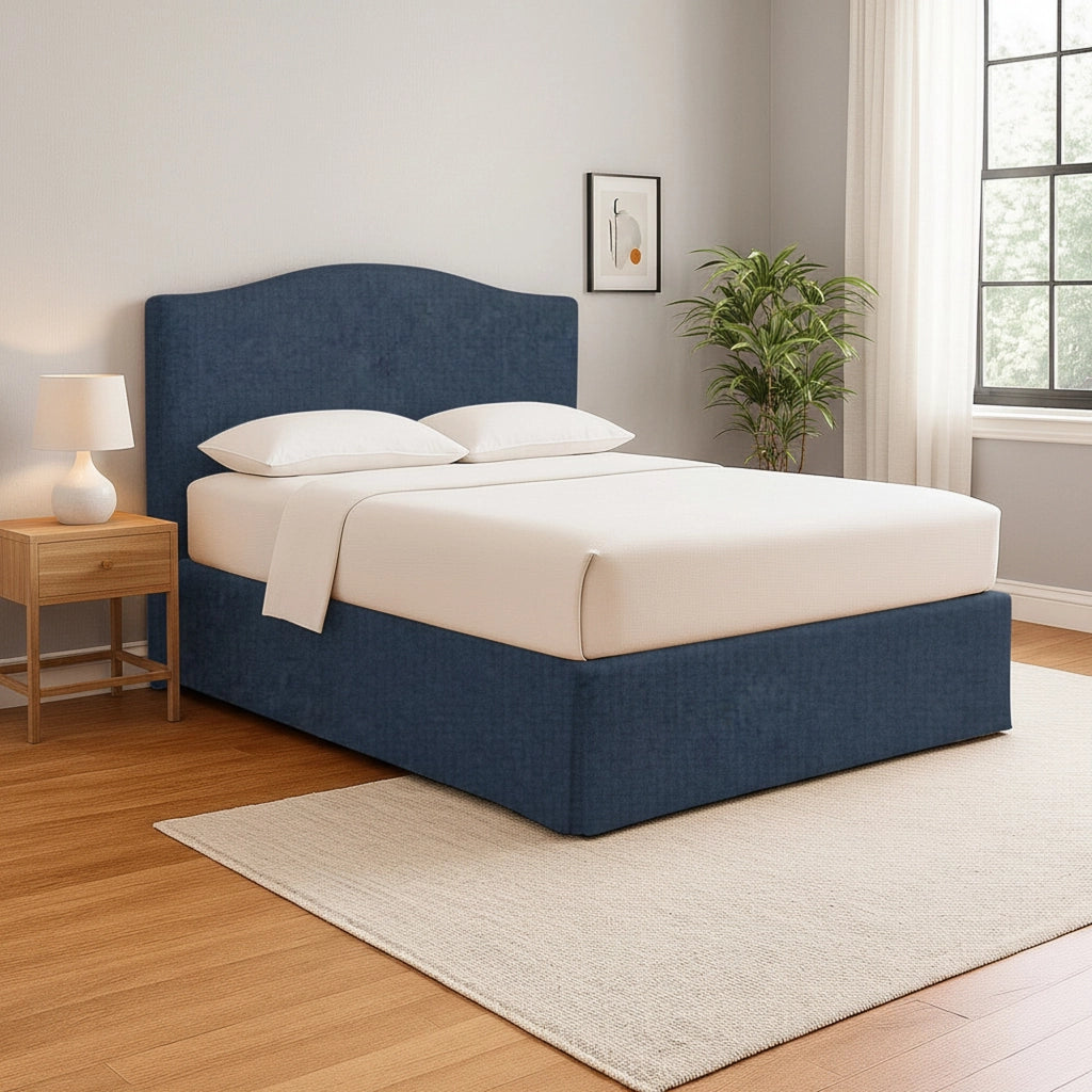 Eccles, Letto Singolo Sfoderabile Made in Italy, blu