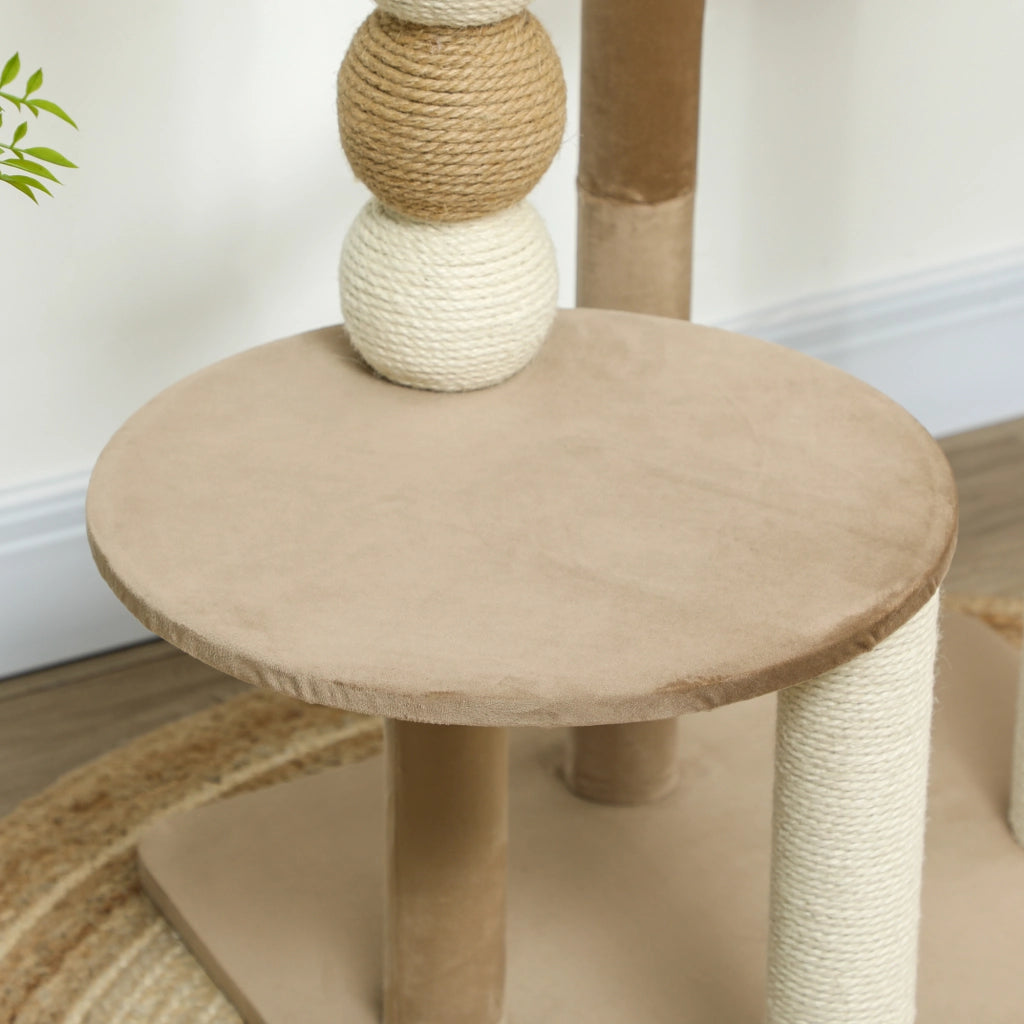 Torre per gatti con letto e tiragraffi ¨C zephmum ¨C marrone 56x54x86 cm