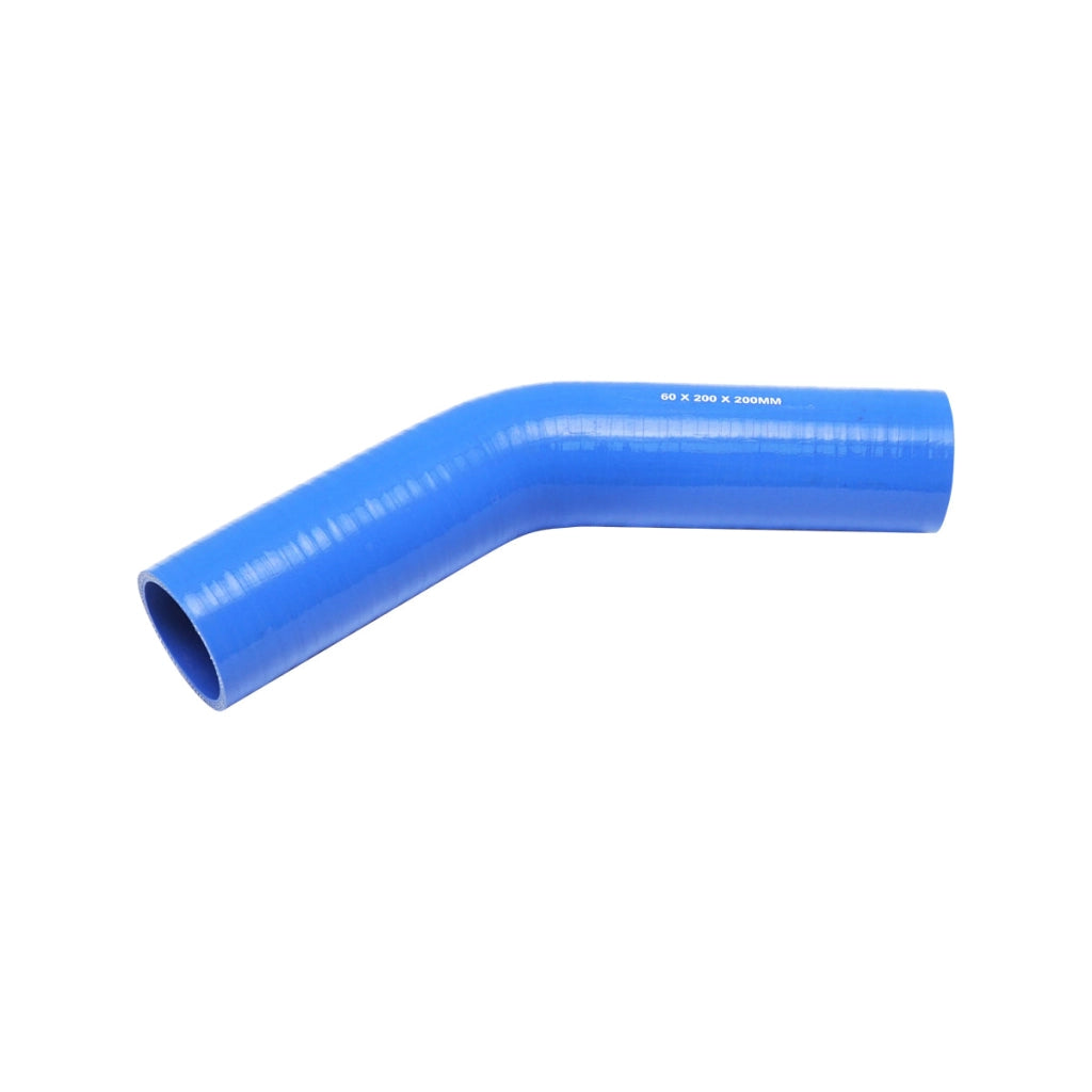 Tubo curvato in silicone a 45 gradi con inserto in tessuto, dimensioni 60x200x200 mm