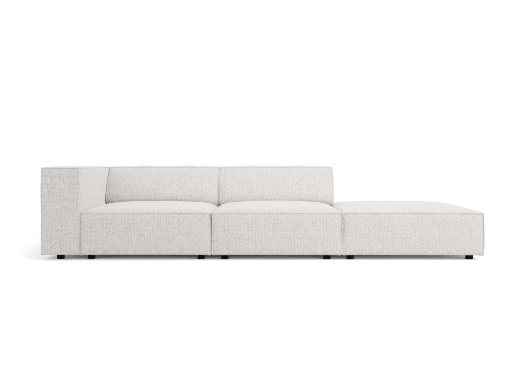 Cosmopolitan Design - Divano destro "Arendal" 4 posti in ciniglia grigio chiaro 