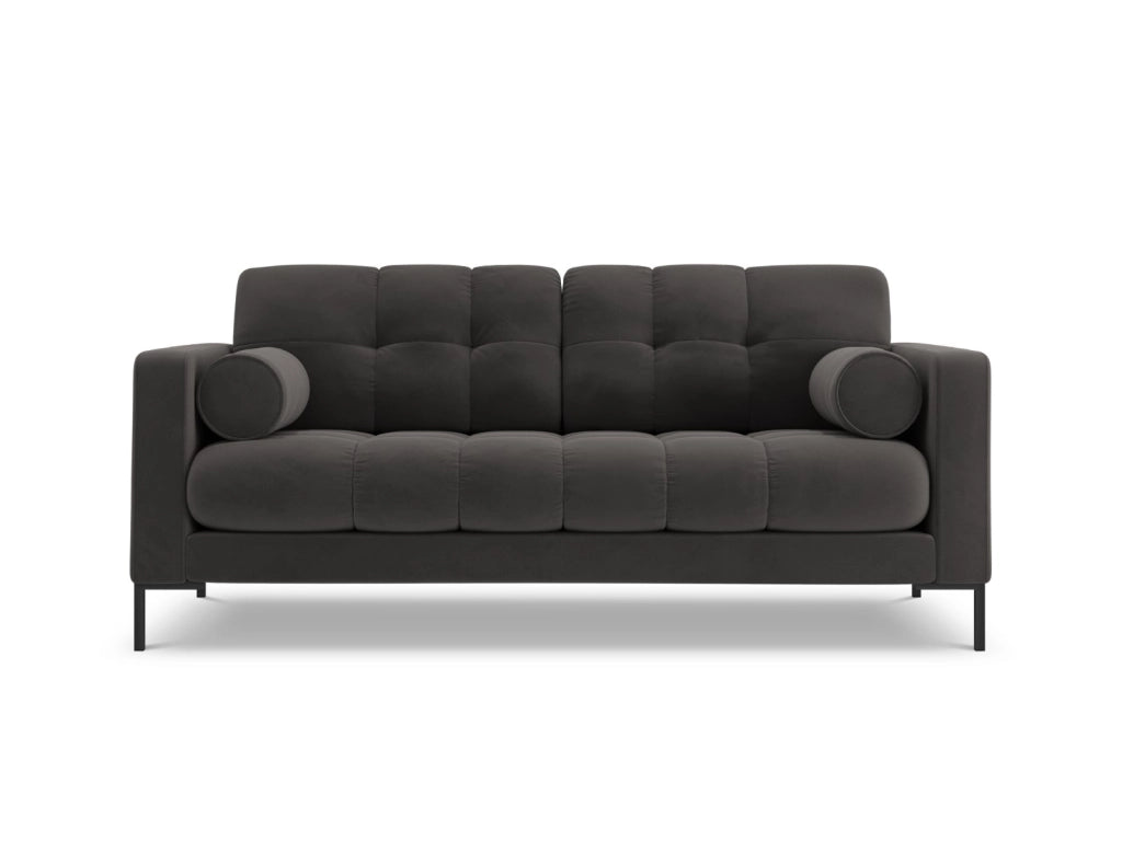Cosmopolitan Design - Divano "Bali" 2 posti in velluto grigio scuro 