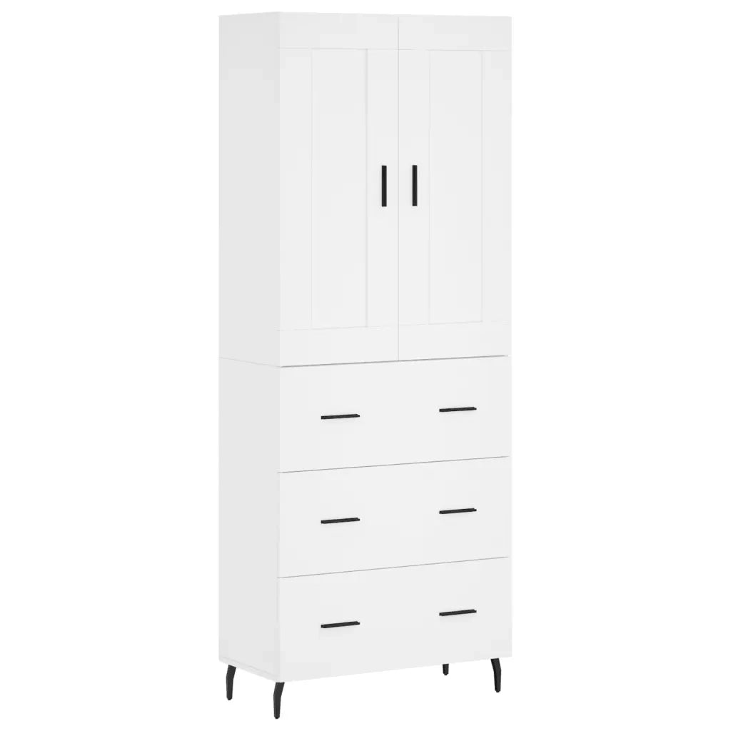 Credenza | Madia | Buffet da pranzo | Armadio da pranzo Bianca 69,5x34x180 cm in Legno Multistrato