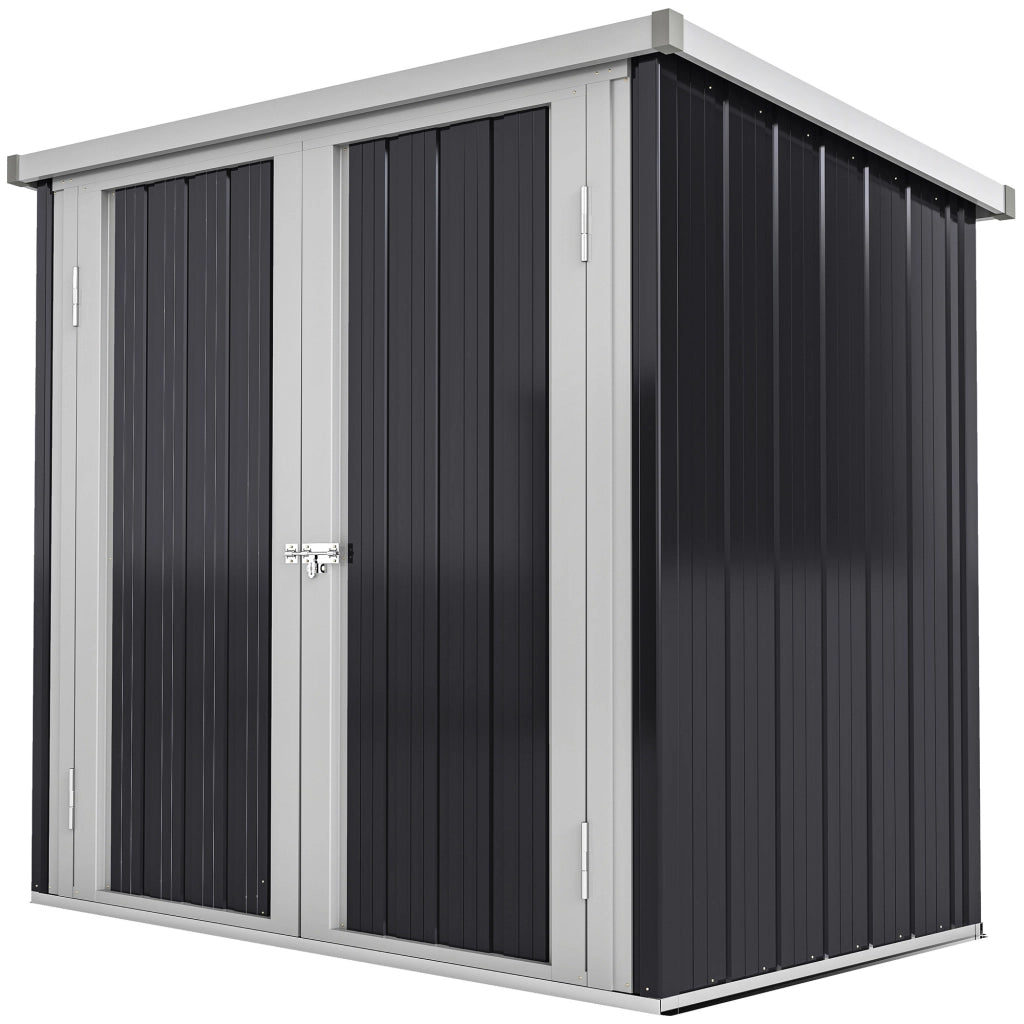 Casetta Giardino 2 Porte ¨C zephmum ¨C 147x86x134 cm Nero Bianco Acciaio