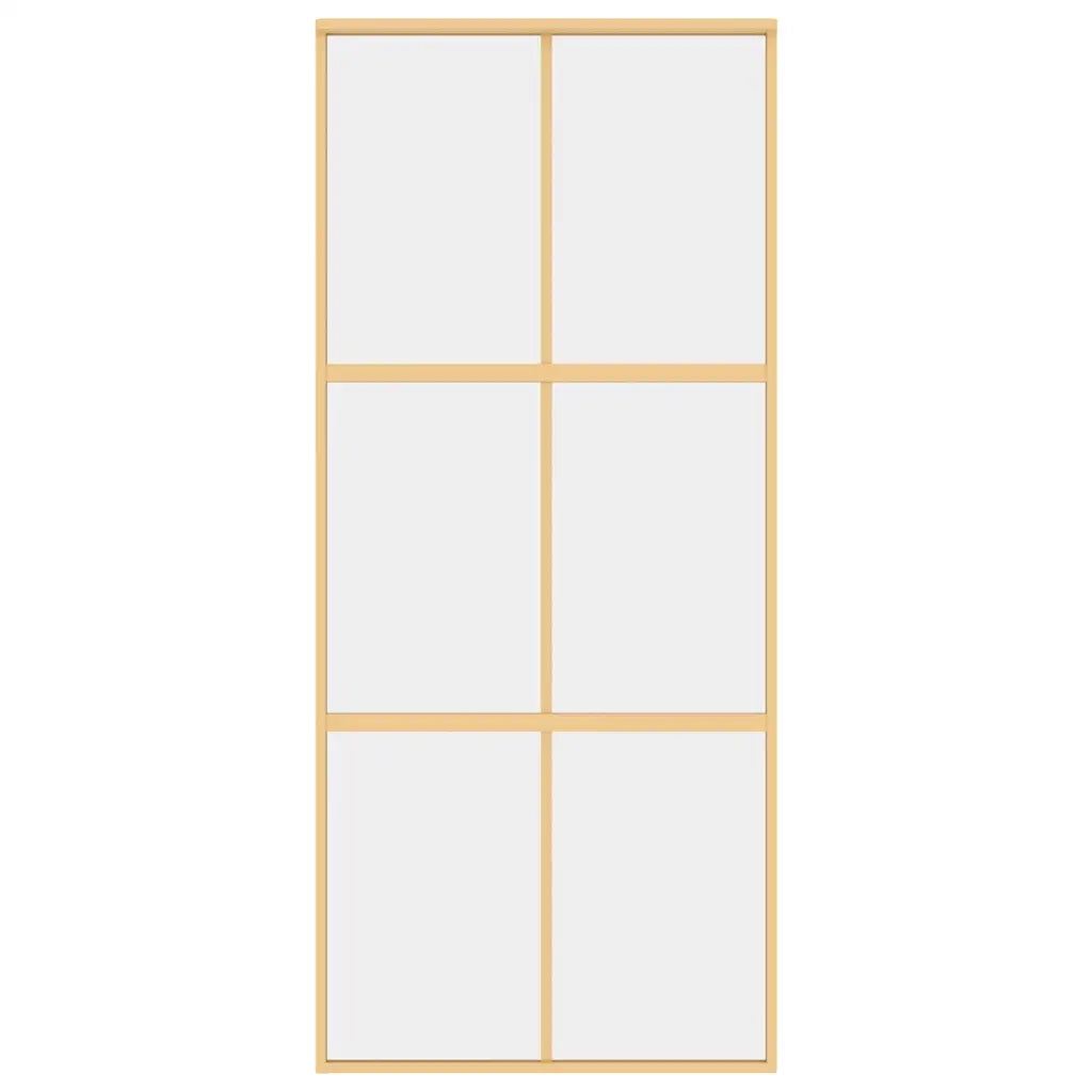 Porta Scorrevole Dorata 90x205 Vetro Trasparente ESG Alluminio 155155