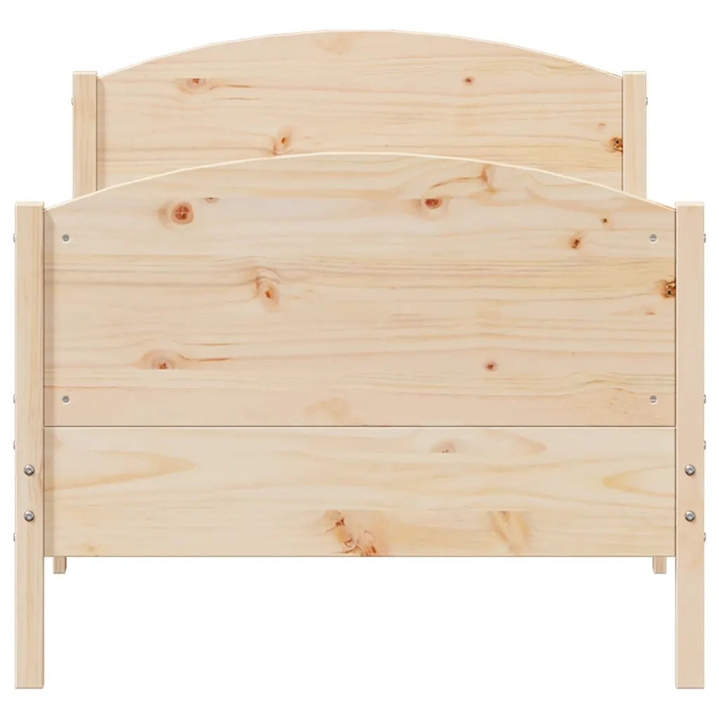 Letto senza Materasso 75x190 cm in Legno Massello Pino 842574