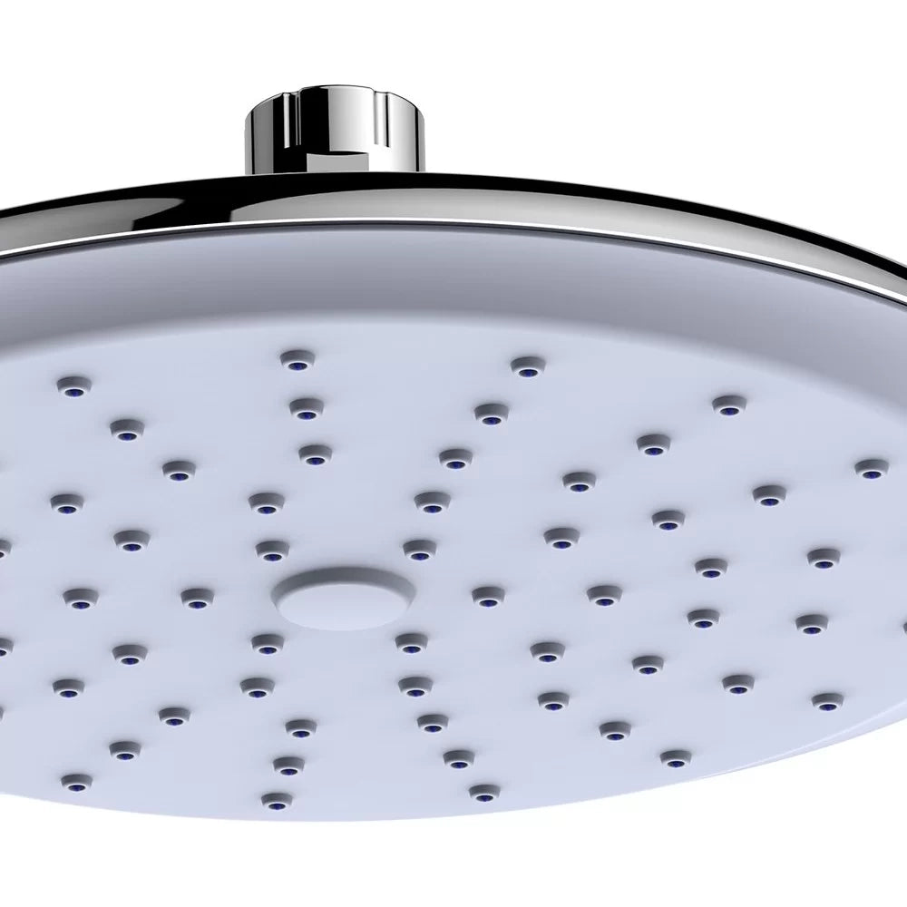 Soffione cromato e grigio con sistema autopulizia calcare - Serie Kratos