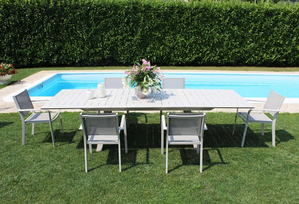 Poltrona da Giardino Impilabile in Alluminio Textilene cm 56x61x84 - WARD