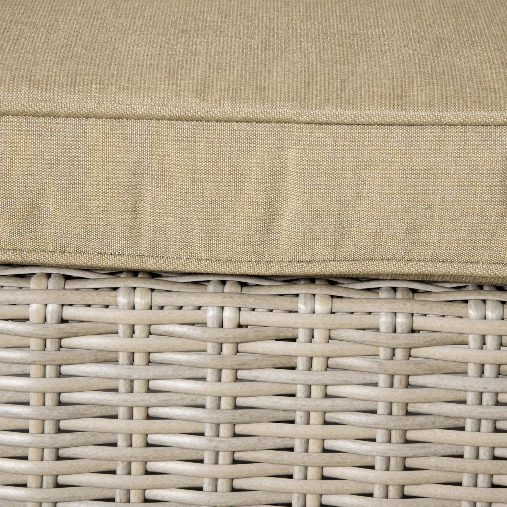Set Salotto da Giardino Divano 2 Poltrone e Tavolino in Rattan Polietilene Cachi e Beige
