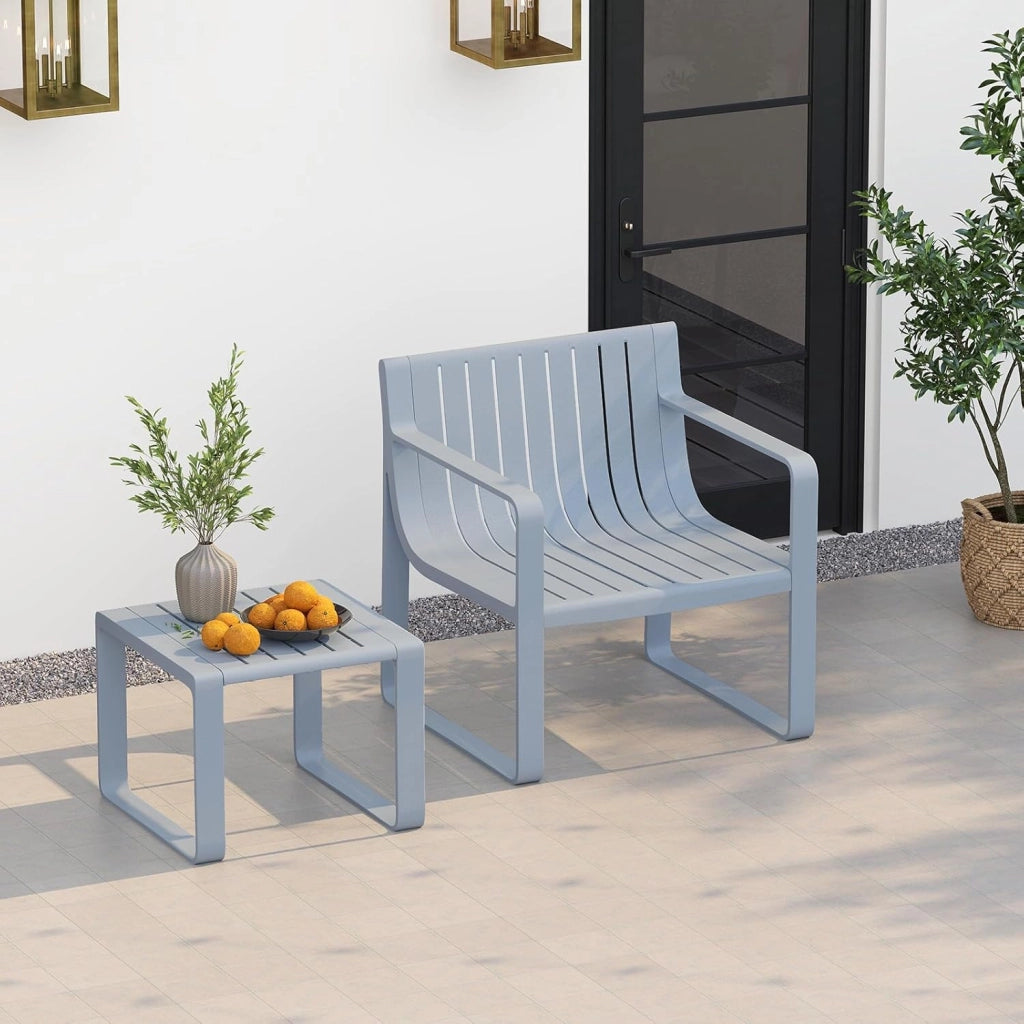 Set di mobili da giardino resistente alle intemperie, set di mobili da balcone in polipropilene, per balcone, mobili da giardino con tavolo, mobili da terrazza, per esterni, balcone, set