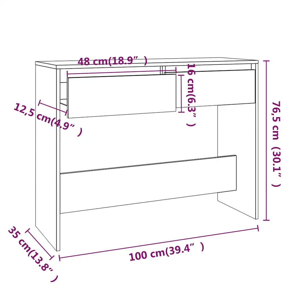 Tavolo Consolle | Tavolo d'Ingresso Grigio Cemento 100x35x76,5 cm in Truciolato