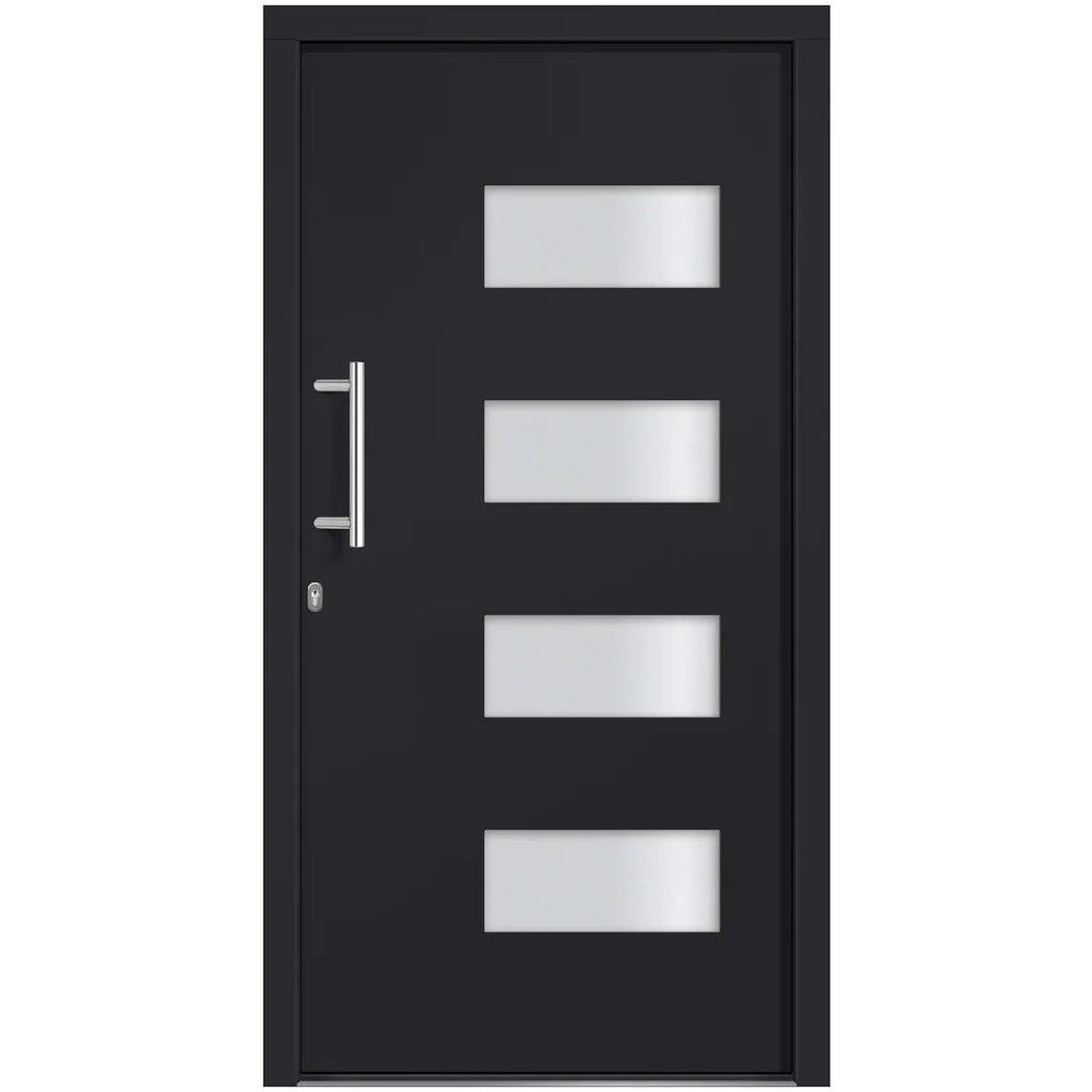 Porta d'Ingresso in Alluminio e PVC Antracite 110x210 cm 3056829