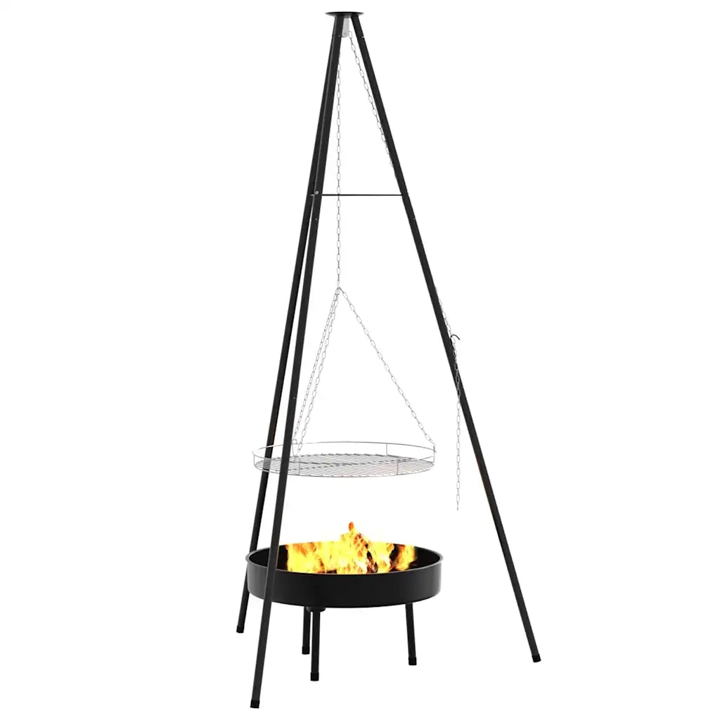 Treppiede da Campeggio 3 pz Nero Acciaio CFW2870069