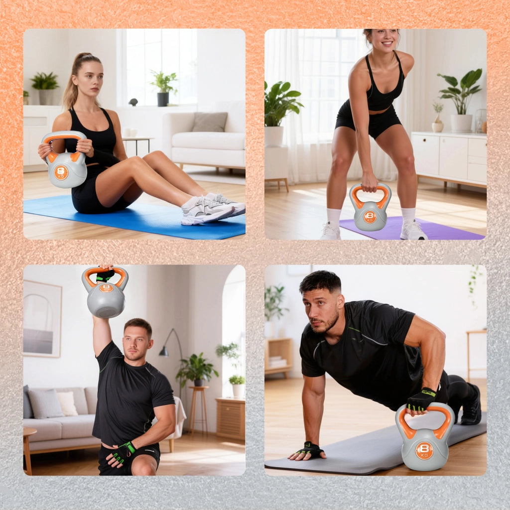 Kettlebell 8 kg ¨C zephmum ¨C arancione 20x14x24 cm