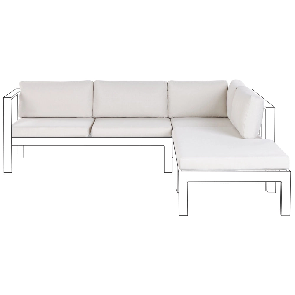 Set di copricuscini da giardino per divano angolare idrorepellente UV bianco sporco elegante con zip