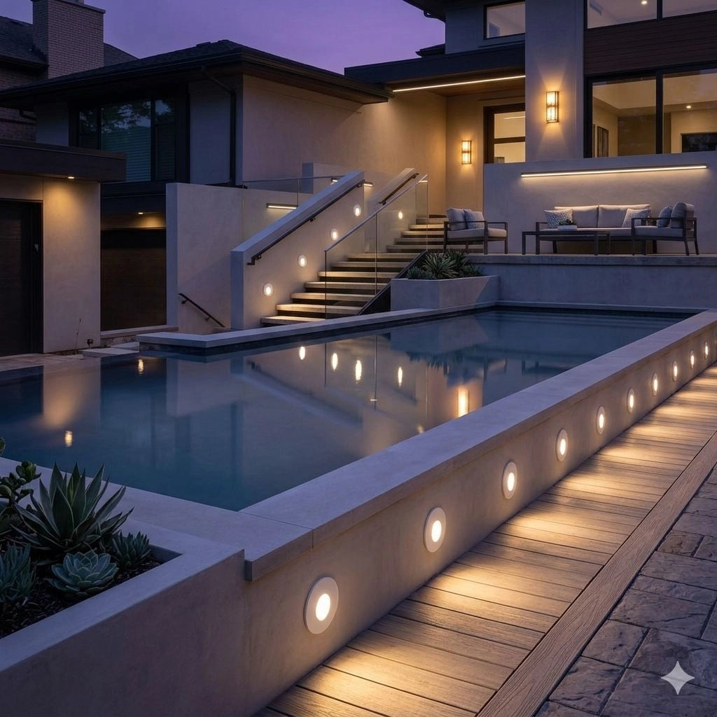 Faretto segnapasso LED rotondo da incasso per parete mura esterne IP54 moderno a luce bianca naturale 4000K