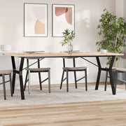Tavolo Pranzo Telaio a Y 200x100x75,5 cm Legno Pino e Acciaio 3282789