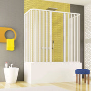 Box vasca 70x170x70 cm a soffietto in PVC bianco con chiusura calamitata ad angolo Teti