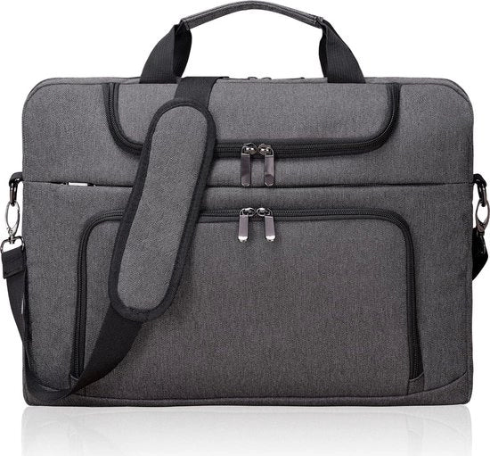 Borsa da spalla per notebook 17 pollici / 17,3 pollici / 15,6 pollici per università lavoro ufficio, grigio