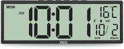 Cronografo digitale 14,5 pollici con visualizzazione orario, calendario e temperatura, funzione orario legale, funziona con batterie, ideale per camera da letto, soggiorno, aula e ufficio