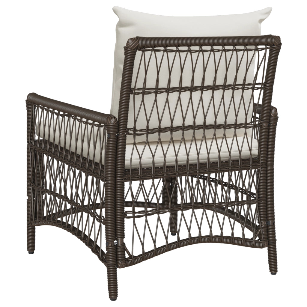 Sedia da Giardino con Cuscini Marrone 60x70x78 cm Polyrattan