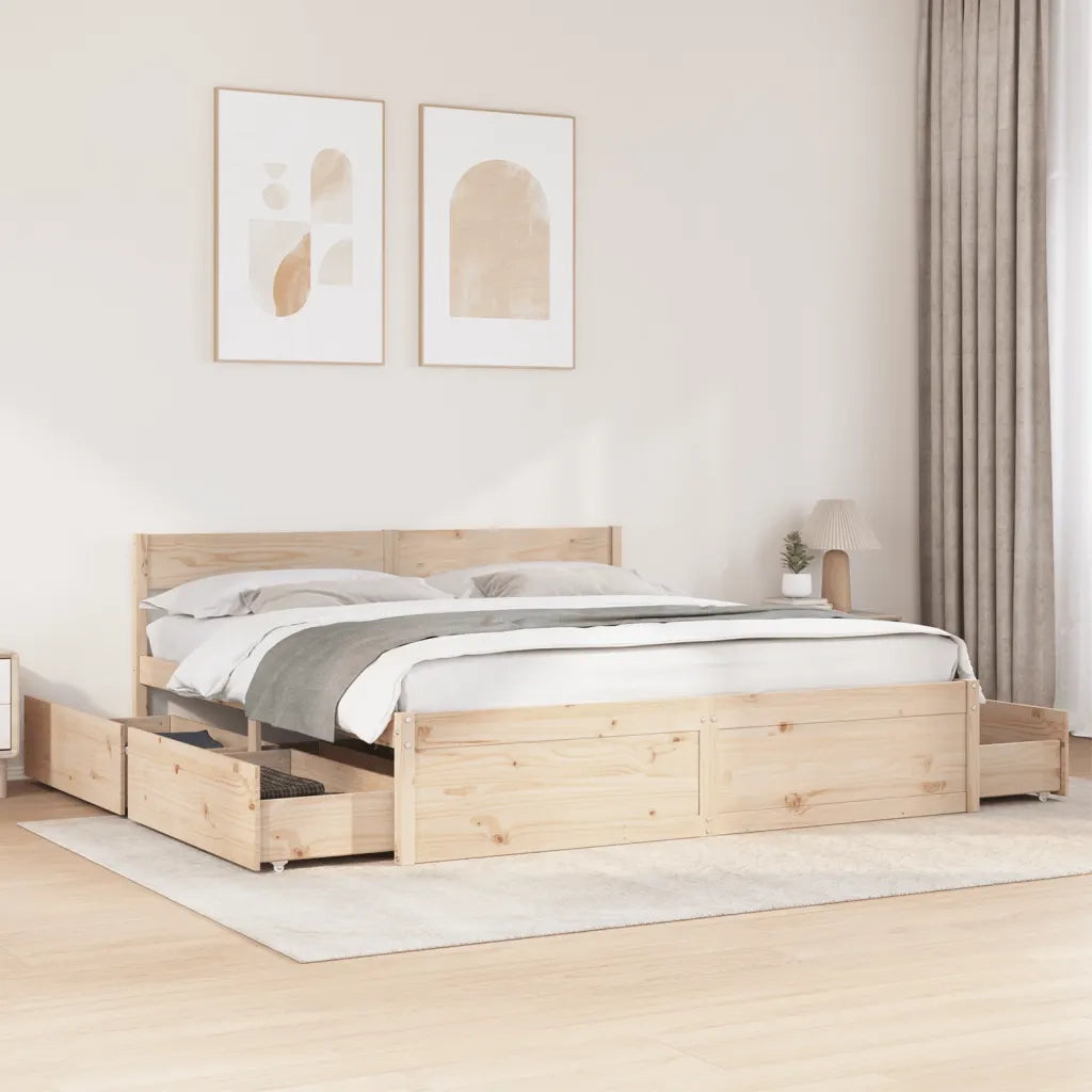 Letto senza Materasso 200x200 cm in Legno Massello di Pino 3282336