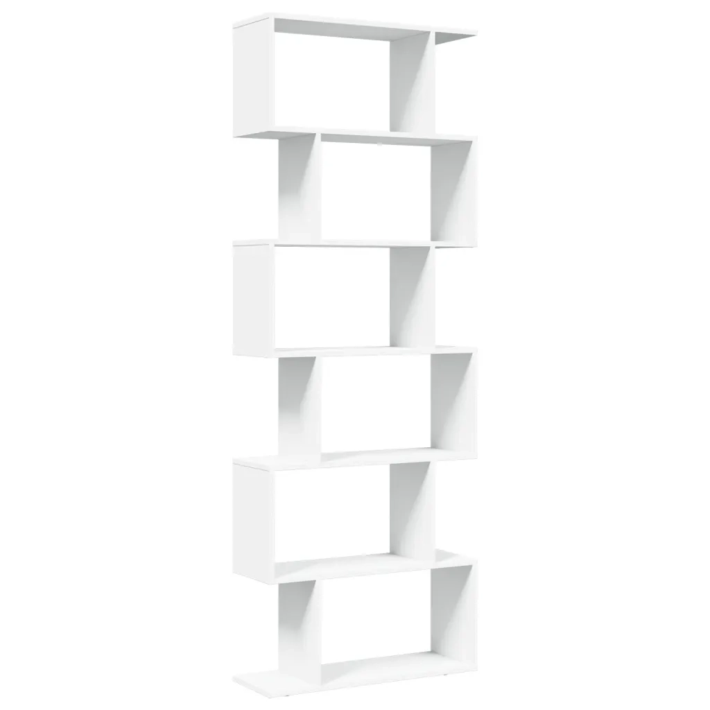 Libreria Divisorio 6 Ripiani Bianca 70x24x193 cm in Truciolato 858084