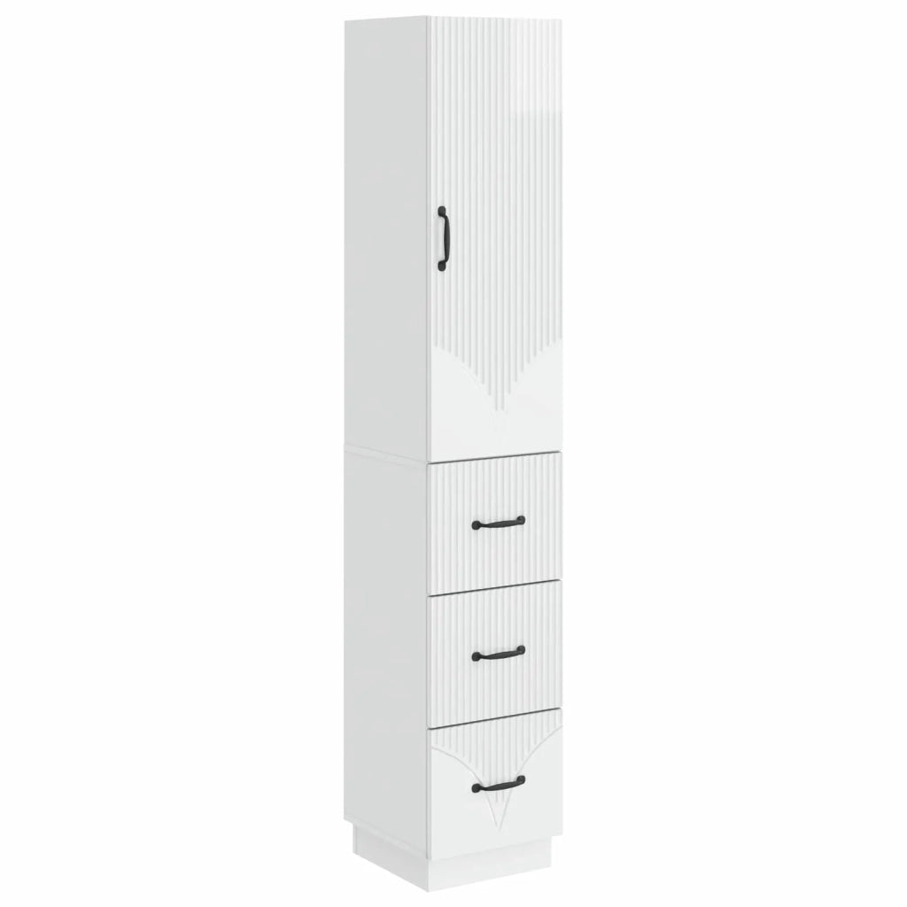 Set di armadi 2 pcs Bianco Lucido 33 x 34,5 x 87 cm
