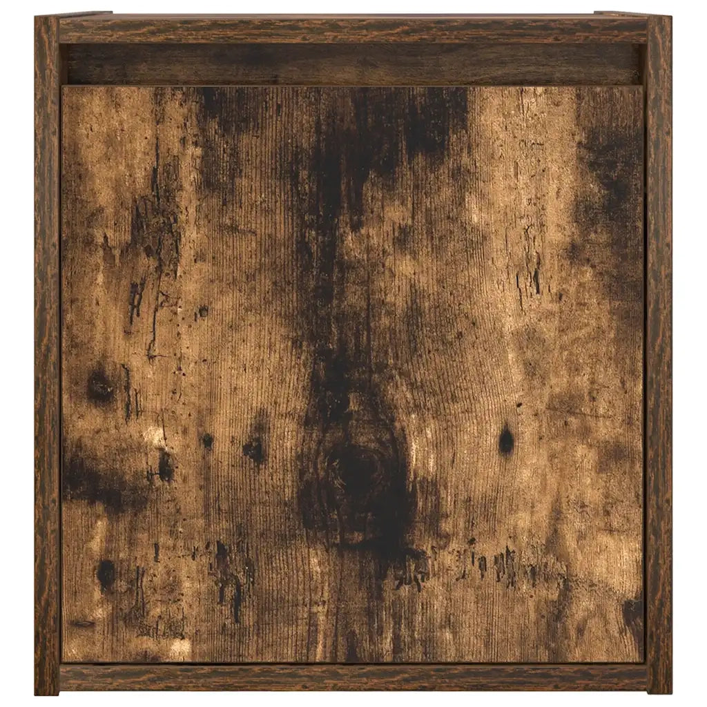 Comodino a Muro-Tavolino da notte sospeso Rovere Fumo 38x34x40 cm 837525