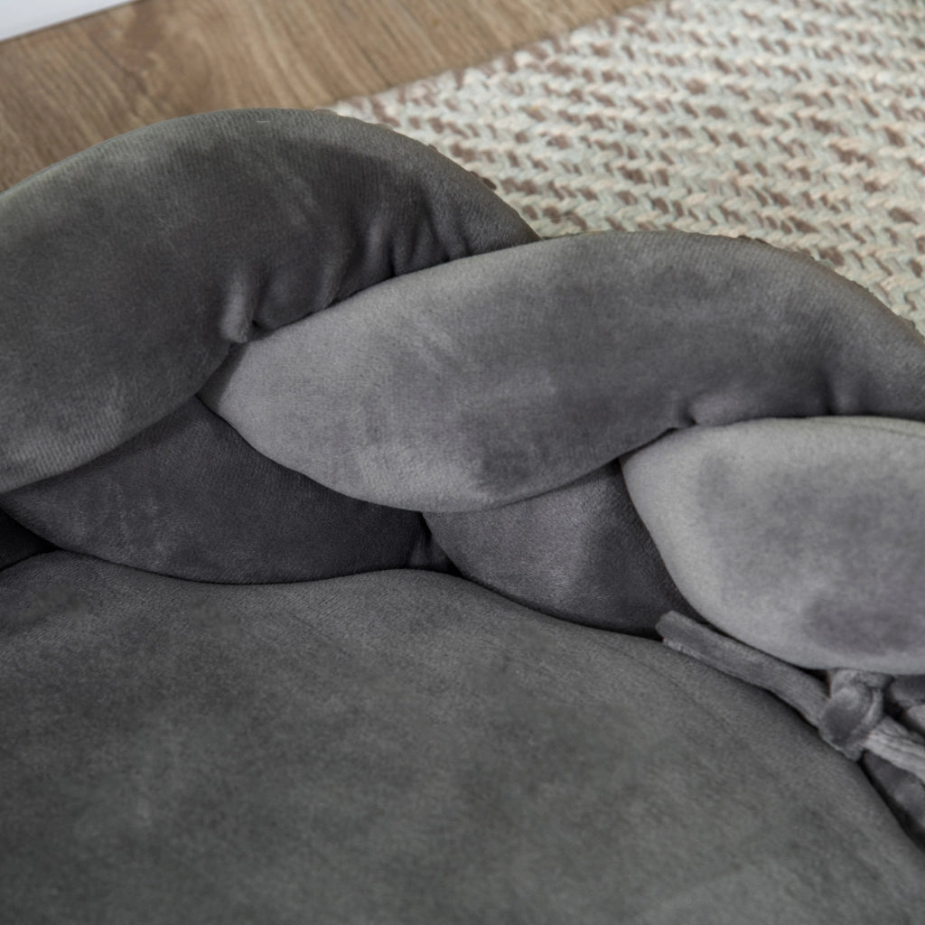 Cuccia per Cani Piccoli ¨C Xylo ¨C Grigio con Cuscino Lavabile 55x55x14 cm