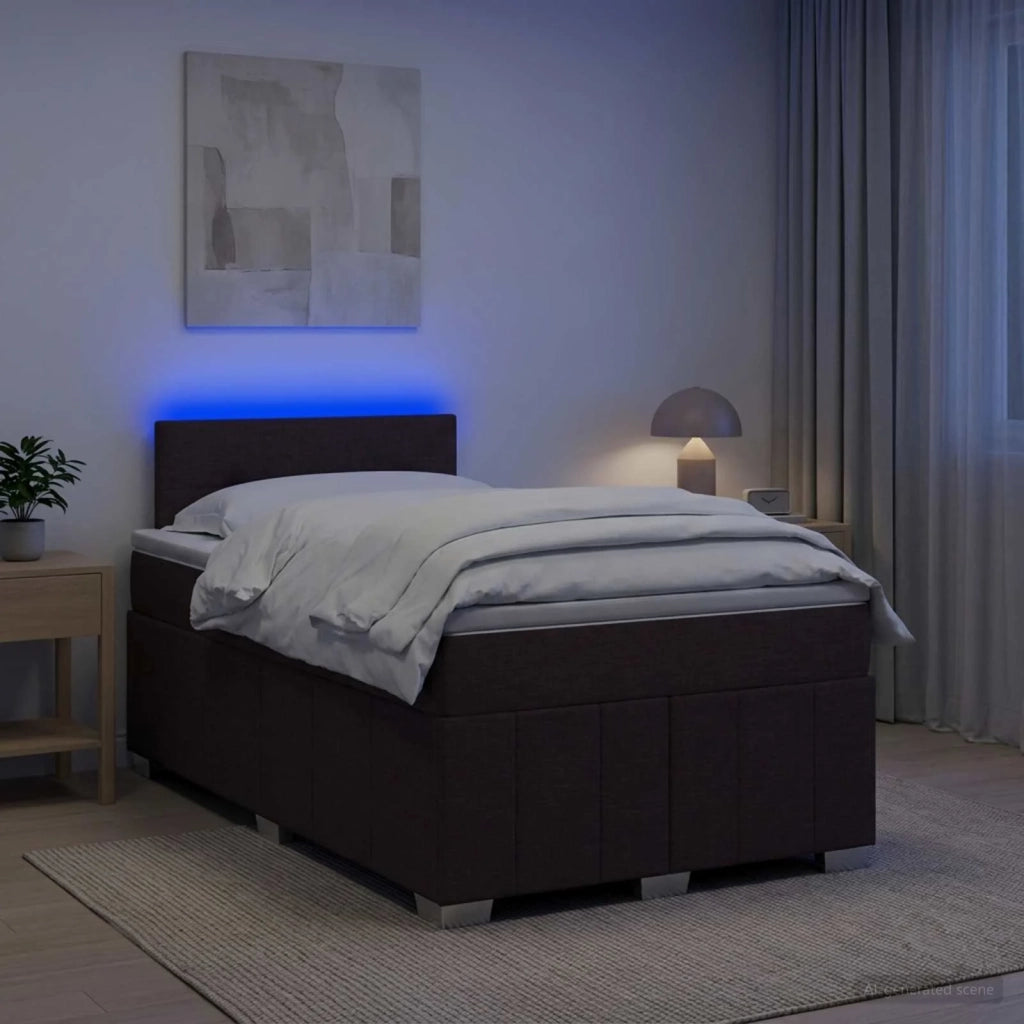 Letto box spring con materasso Marrone Scuro 120 x 200 cm 3452652