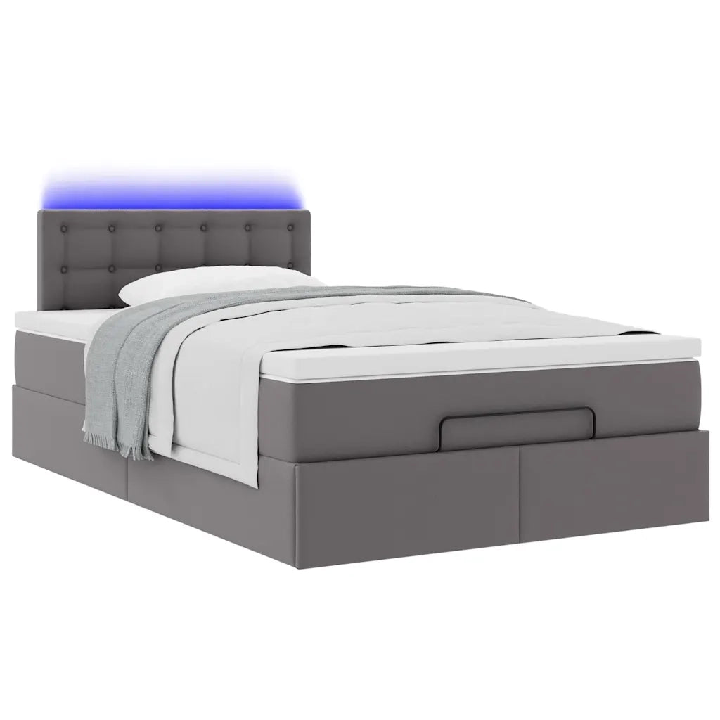 Pouf Letto con Materassi e LED Grigio 120x190 cm Similpelle 3312145