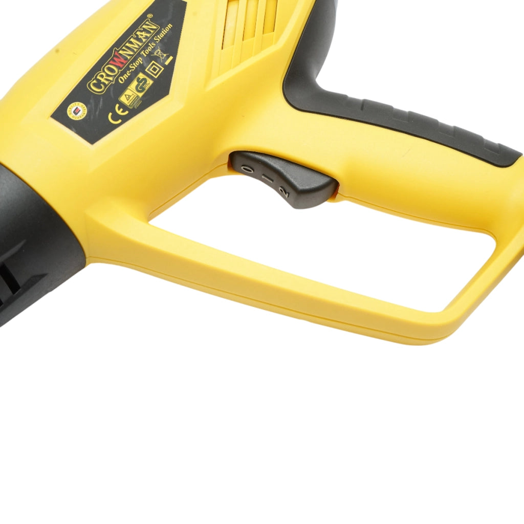 Pistola ad aria calda Crownman 2000W, 220V, flusso d'aria 250/550 l/min, 2 livelli di temperatura 350/650°C