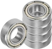 Set di 5 bielle a rulli in acciaio inox cromato con doppia imbottitura 8 x 16 x 5 mm per uso industriale e macchinario.