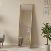 Specchio Dragone, Specchiera, Articolo d'arredo a muro, Decorazione con specchio, 50x2h160 cm, Rovere
