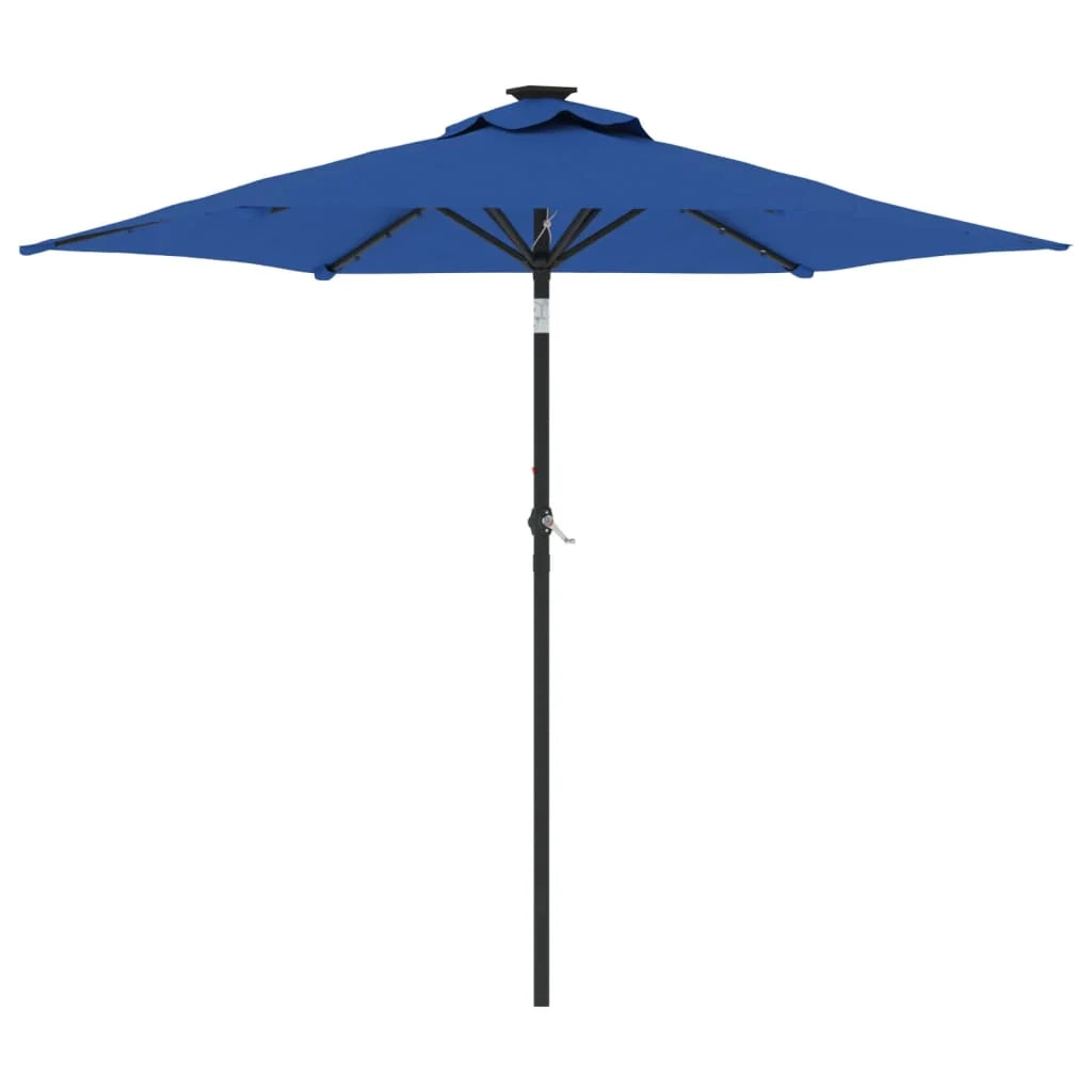 Ombrellone da giardino inclinabile con manovella 225 x 225 x 212 cm protezione UV design moderno in poliestere azzurro 02_0056374