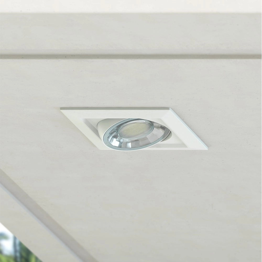 Faretto a led da incasso quadrato orientabile Dimmerabile 8W IP44 4000K