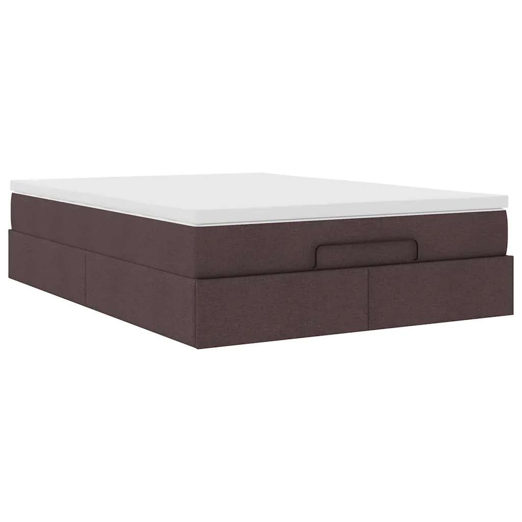 Struttura Letto Pouf con Materasso 140x200 cm in Tessuto 3311116