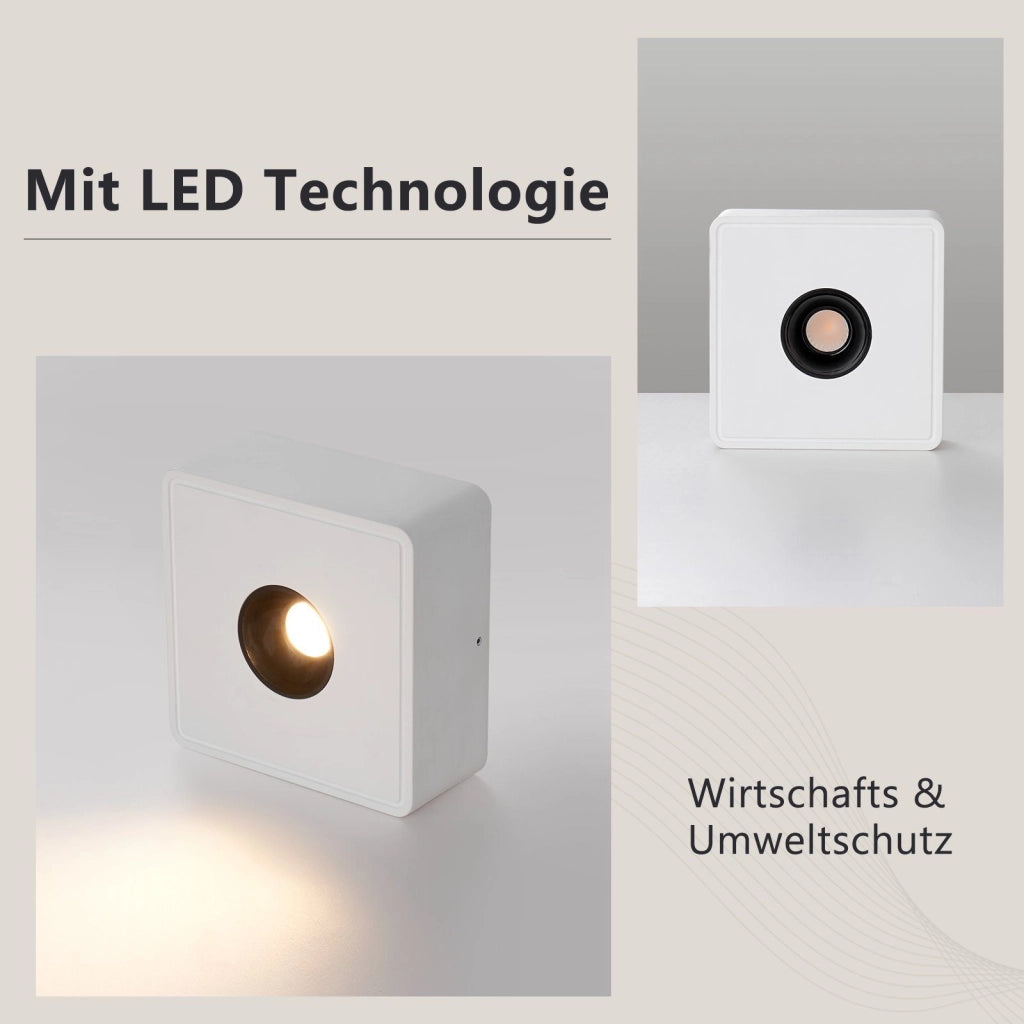 ZMH Faretto da soffitto LED da superficie 7W a sospensione bianco caldo