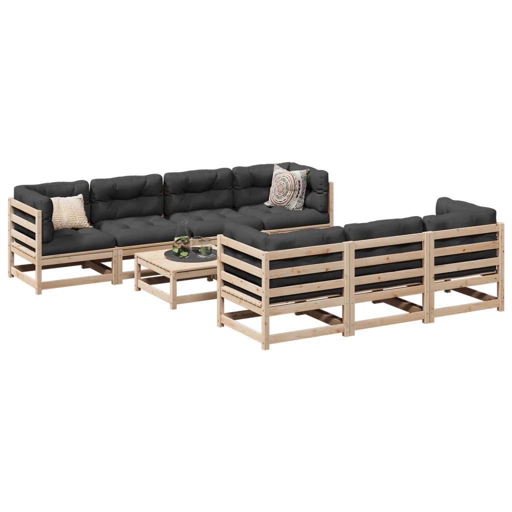 Set Divani da Giardino 8 pz in Legno Massello di Pino 3299319