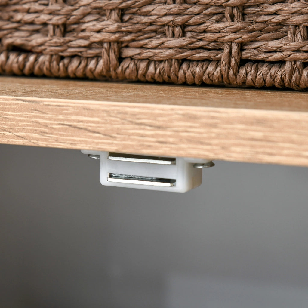 Libreria con Ripiani Aperti e Ante ¨C Zephmum ¨C Legno Naturale 80x35x97 cm