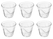Set 6 Tazzine da Caffè Accartocciati Ø6,5 cm in Vetro Pressato Kaleidos Trasparenti