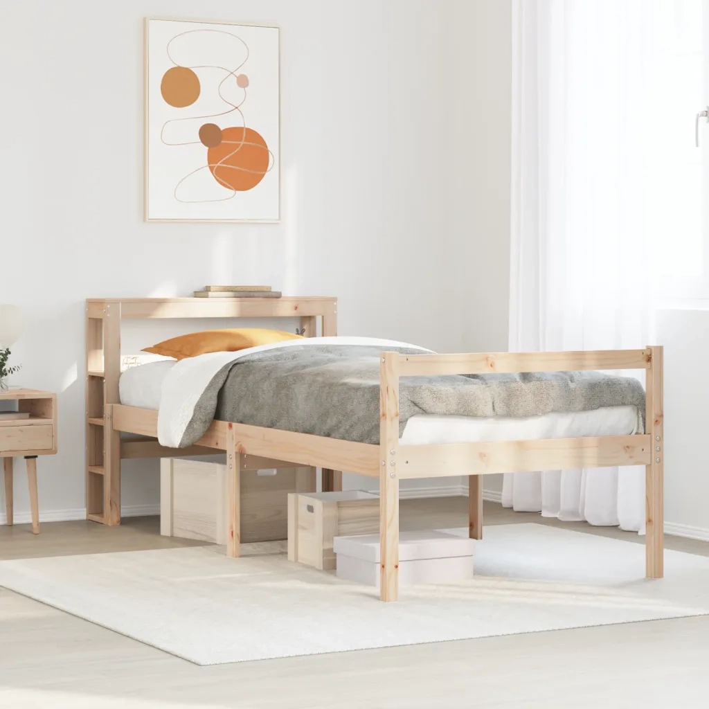 Letto per Anziani con Testiera 75x190 cm Legno Massello di Pino