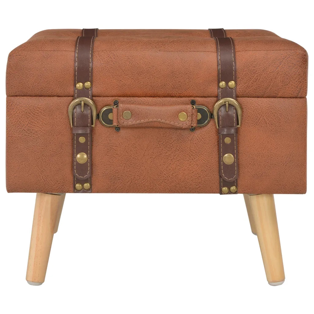 Sgabello con Contenitore 40 cm in Similpelle Tanno cod mxl 50350