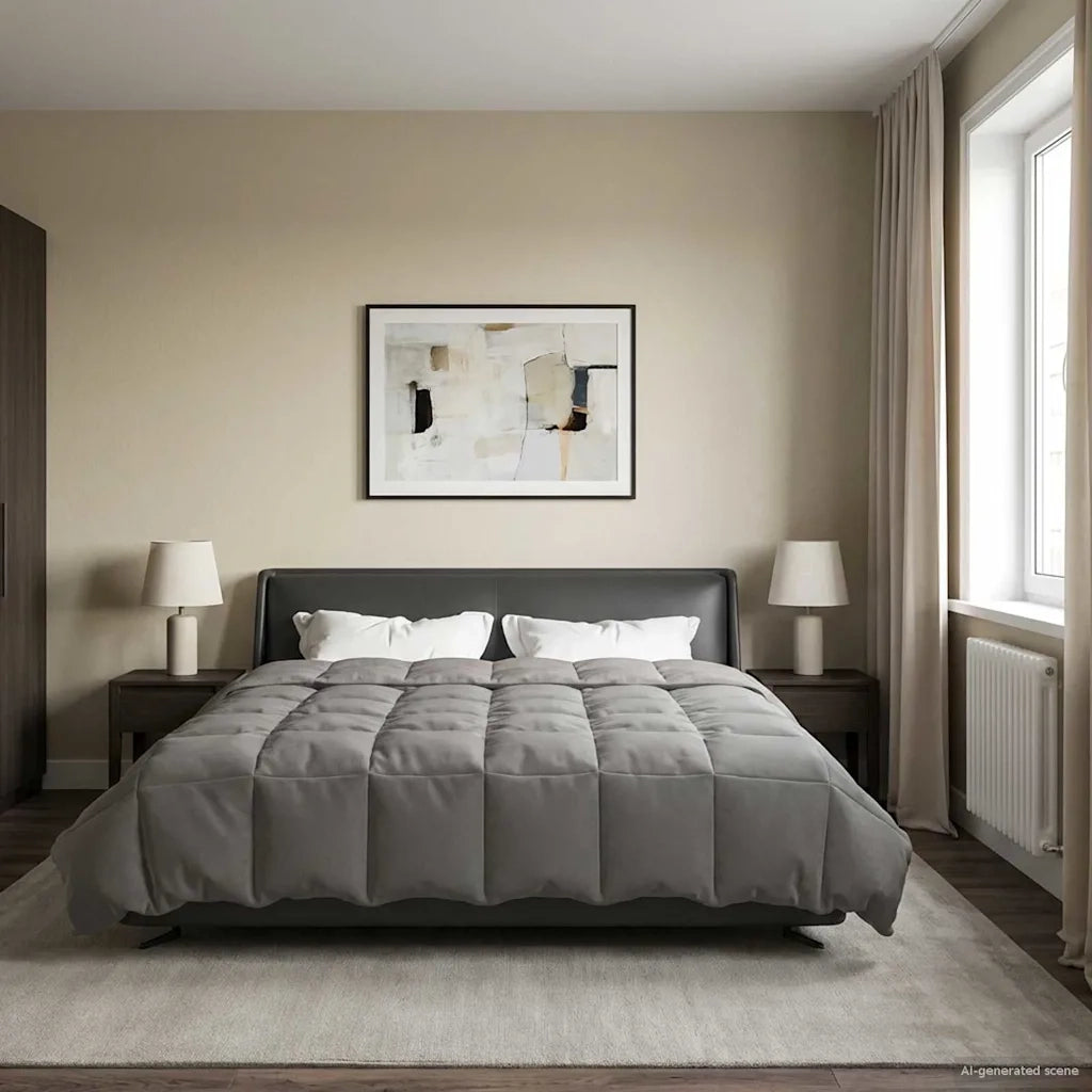 Piumone | Duvet Invernale Grigio chiaro 220 x 260 cm Microfibra