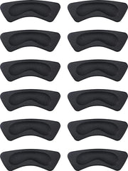 6 paia di cuscinetti per dita per donne, con adesivi per dita self-adesivi per protezione dell'articolazione del tallone, adatti per scarpe senza tacco, nero.