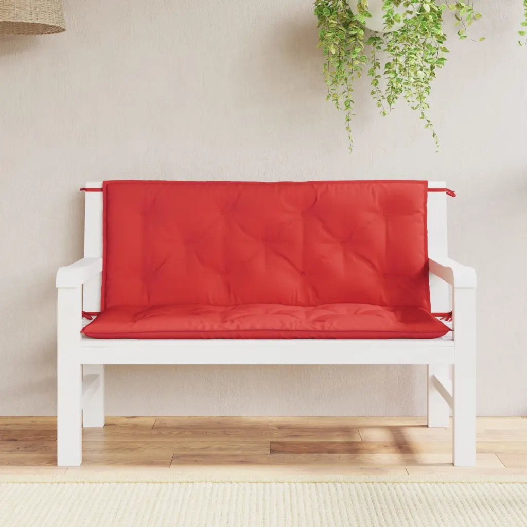 Cuscini per Panca 2 pz-Set di 2 Cuscini per panchina Rossi 120x50x7 cm in Tessuto Oxford