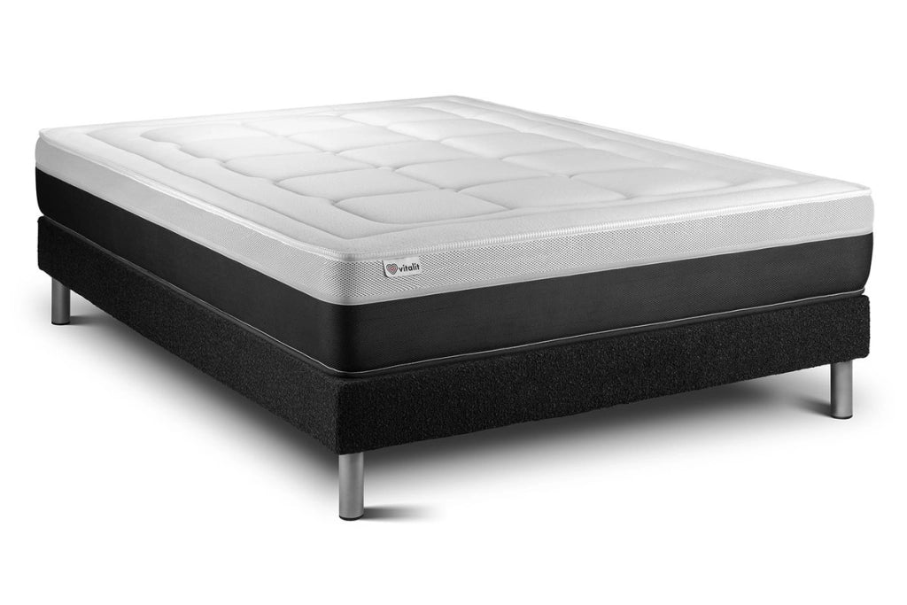 Letto con materasso FORM 135 x 190 cm Rete Kit Nero