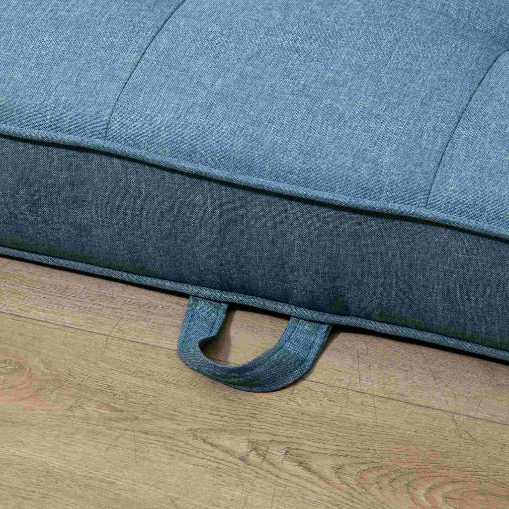 Divano letto 2 posti tessuto blu ¨C Xylo ¨C Dossier capitonn¨¦ 147,5x75x85 cm