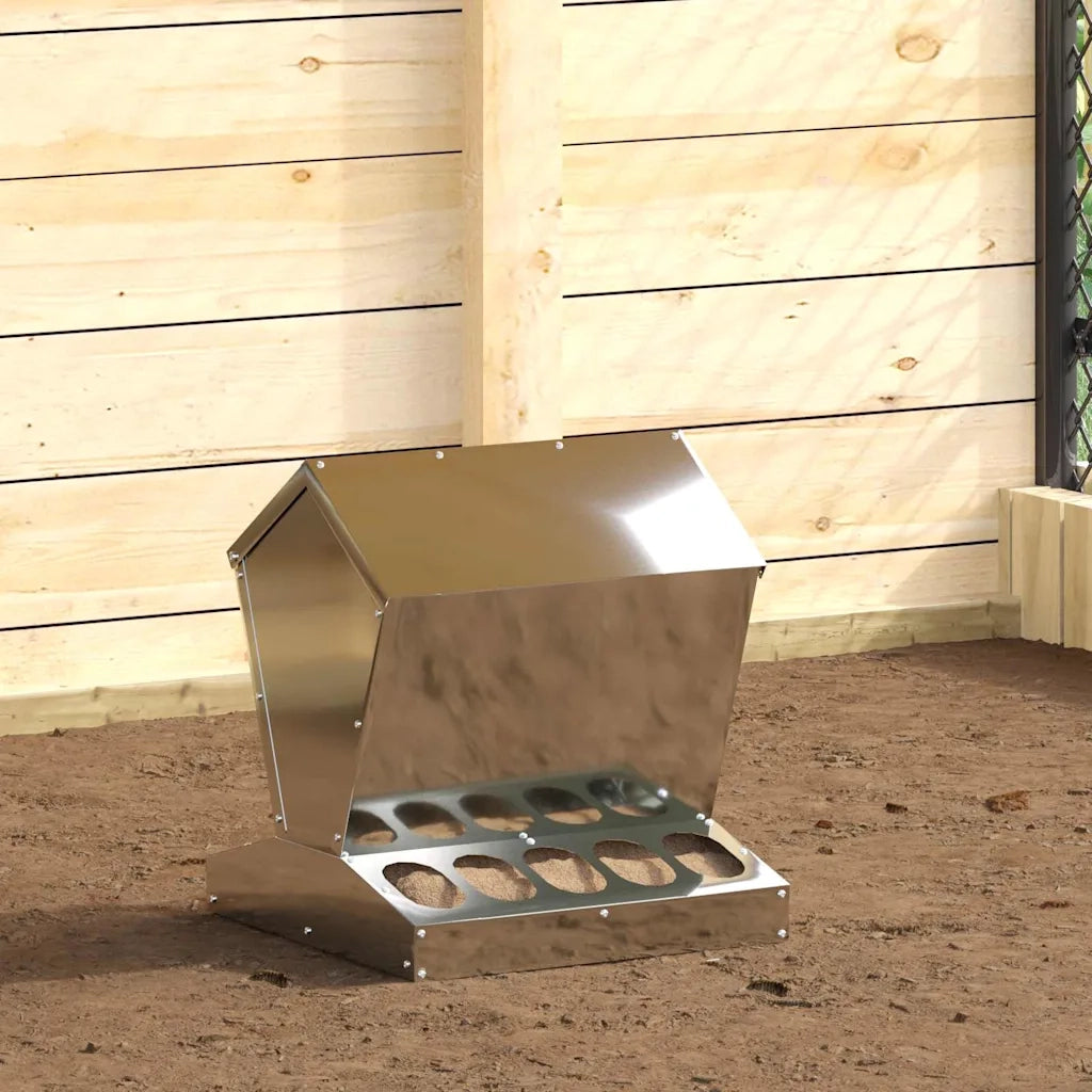 Feeder per pollo Argento 40 x 40 x 45 cm Acciaio zincato 874680