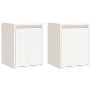 Set di 2 pensili da parete in legno massello di pino 30 x 30 x 40 cm pratici e decorativi legno bianco 02_0048082